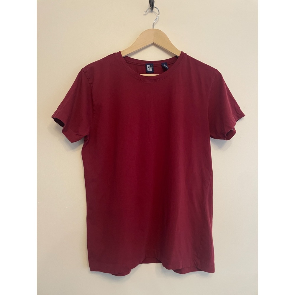 Vintage GAP Short Sleeve T-Shirt Women Size Medium Burgundy Red 100% Cotton